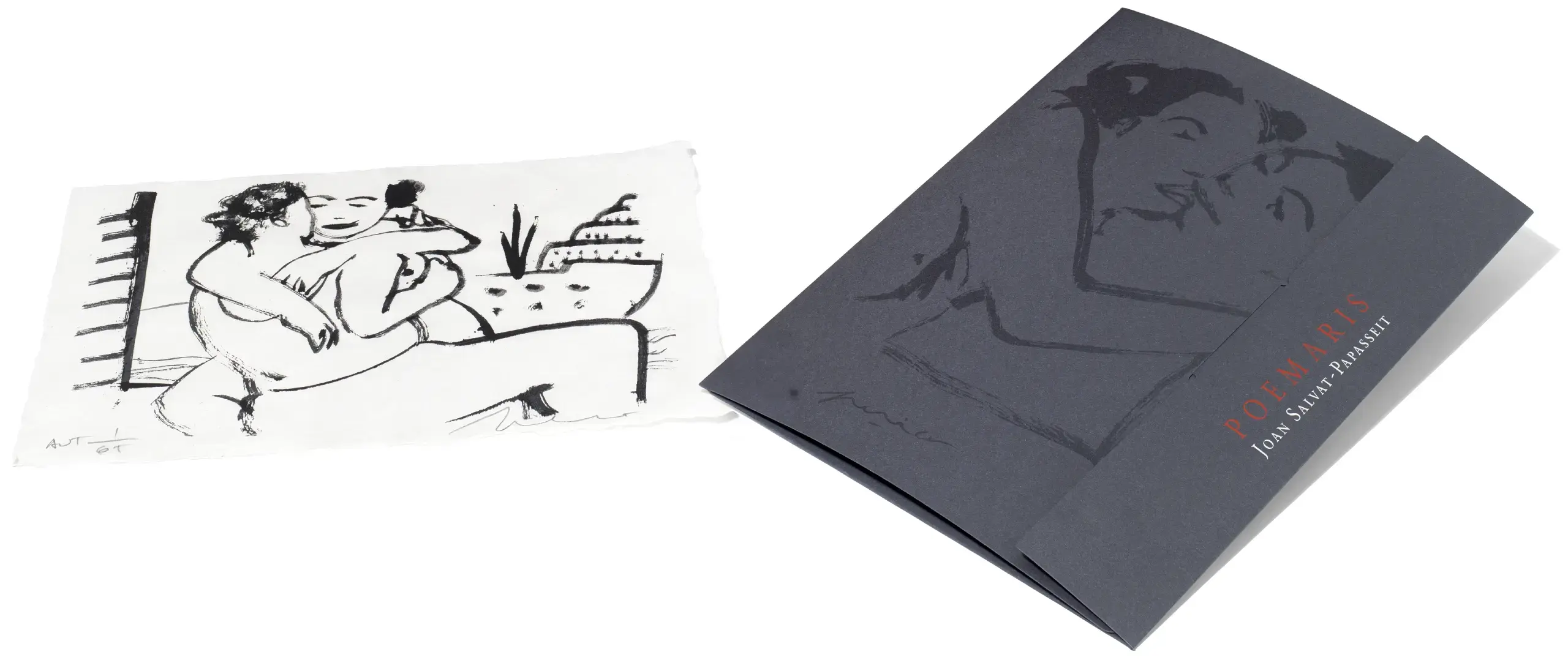 Carpeta de Poemaris amb obra gràfica serigrafiada i signada a mà per Perico Pastor